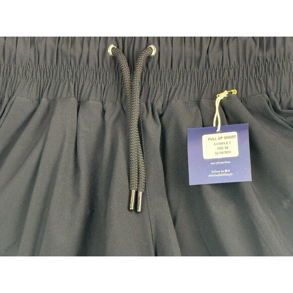 THE BUBBLE Black Pull-On Shorts Wide Waistband Drawstring Cuffed NWT Siz XS - Picture 6 of 10